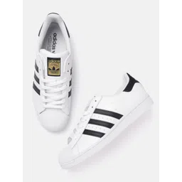 ADIDAS Originals Men White & Black Superstar Textured Detail Sneakers