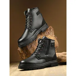 AfroJack Men Block-Heeled High Top Boots