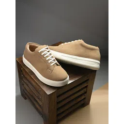 AfroJack Men Round Toe Synthetic Leather Sneakers