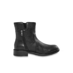 Geox Women's D Catria Black Leather Casual Booties