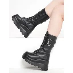 Truffle Collection Women Wedge Heel Winter Boots