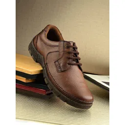 Egoss Men Genuine Leather Lace-Ups Biking Boots