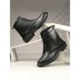 Shoe Island Rider-X Men Zipper Heavy Duty High Ankle Biker Boots