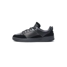 RARE RABBIT Men Lip Black Perforations Leather Lace-Ups Sneakers