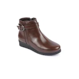 FAUSTO Women Buckle Detail Mid-Top Regular Boots