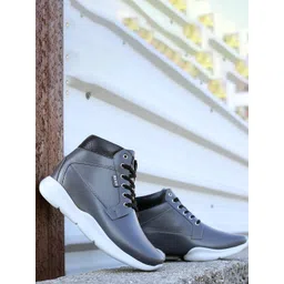 Bxxy Men High-Top Lightweight Hidden Elevator Height Increasing Lace-Up Sneakers