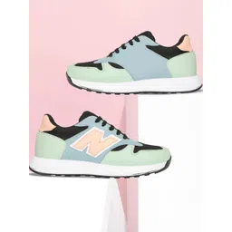 SHOZANIA Women Colourblocked Leather Lightweight Lace-Ups Walking Shoes