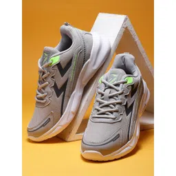 ASIAN Men Grey Textured Mesh Lace-Ups Casual Shoes