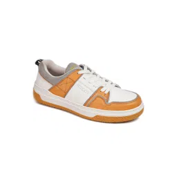 mccoy Men Colourblocked Round Toe Comfort Insole Leather Sneakers