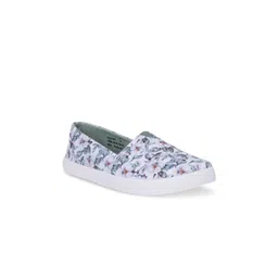 Bata Women White Printed Slip-On Sneakers