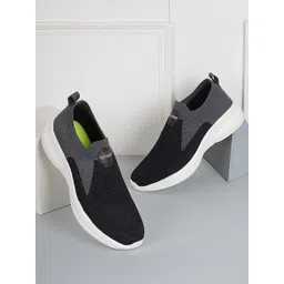 HRX by Hrithik Roshan Men Black & Grey Colourblocked Contrast Sole Slip On Sneakers