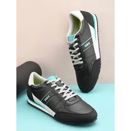 HRX by Hrithik Roshan Men Black Retro Jogger Round Toe Lightweight Sneakers