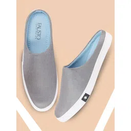 FAUSTO Men Grey Slip-On Sneakers