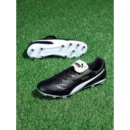 Puma Unisex Black Leather KING Top FG Sustainable Football Shoes