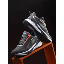 The Roadster Lifestyle Co. Men Grey Mesh Lightweight Anti Skid Running Shoes