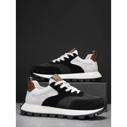Robbie Jones Men Colourblocked PU Sneakers