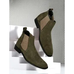ITALIAN ELEGANZA Men Slip On Chelsea Boots