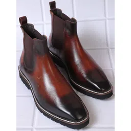 MILLE DOLLARI Men Casual Block-Heeled Chelsea Boots