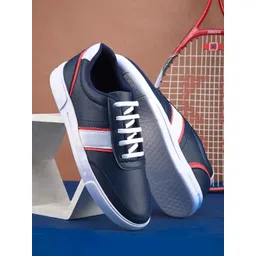 The Roadster Lifestyle Co. Men Navy Blue Lightweight Comfort Insole Contrast Sole Sneakers