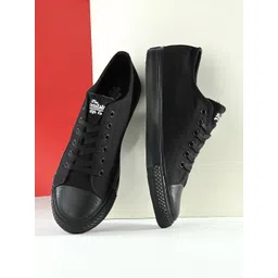 The Roadster Lifestyle Co. Men Black Lightweight Comfort Insole Canvas Basics Sneakers