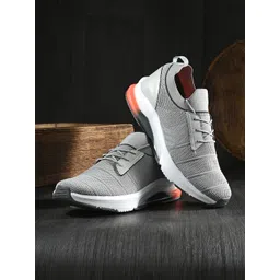 HRX by Hrithik Roshan Men Grey & White Memory Foam Mesh Non-Marking Running Shoes