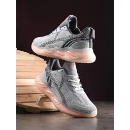 HRX by Hrithik Roshan Men Grey & Peach Coloured Mesh Walking Shoes