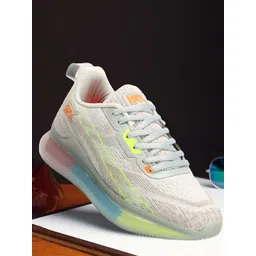 HRX by Hrithik Roshan Men Grey & Fluorescent Green Flyknit Technology Running Shoes