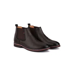 BERSACHE Men Mid-Top Leather Chelsea Boots