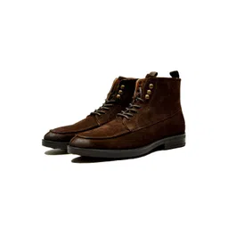 HX London Men Mid Top Suede Platform Heels Biker Boots