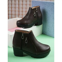 SAPATOS Women Round Toe Block Heel Regular Boots