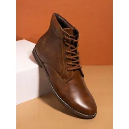 El Paso Men Tan Flat Boots
