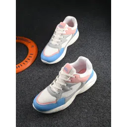 HRX by Hrithik Roshan Women White & Blue Mesh Running Sports Shoes