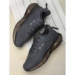 Allen Cooper Men Grey Mesh Running Non-Marking Shoes