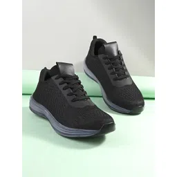 Roadster Men Black & Grey Air Max Mesh Non-Marking Running Shoes
