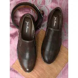 John Karsun Men Brown Perforations Synthetic Leather Casual Shoes