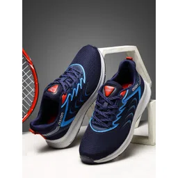 ASIAN Men Navy Blue Mesh Running Non-Marking Lace-Up Shoes