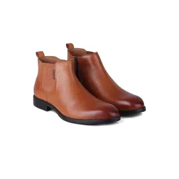 Red Chief Men Leather Mid-Top Chelsea Boots
