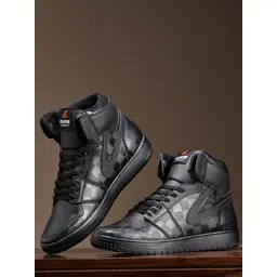 Duke Men Black Printed Sneakers