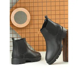 El Paso Women Black Solid Casual Chelsea Boots