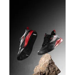 FURO by Red Chief Men Black Mesh Running Shoes