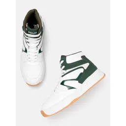 FCUK Men Mid-Top Perforated Detail Sneakers