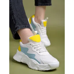 Shoetopia Women's White Casual Sneakers