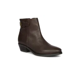 Saint G Women Textured Block-Heeled Monk Boots