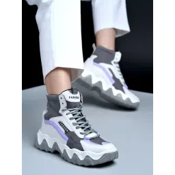 Shoetopia Women's Grey Ankle High Sneakers