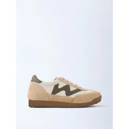 LUNA BLU by Westside Beige Suede Lace-Up Sneakers