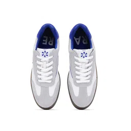 RARE RABBIT Men's Zoop White Leather Lace-Up Closure Sneaker