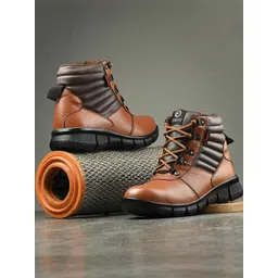 Ozarro Tan Synthetic Leather Casual Shoes