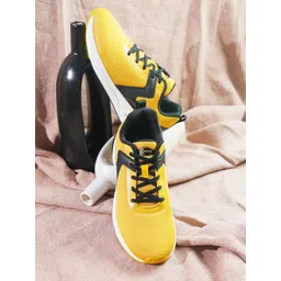 Campus Men Yellow Mesh Running Sports Shoes