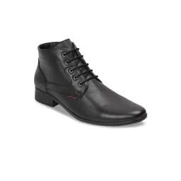 Red Chief Men Black Leather Formal Derby Boots