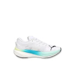 Puma Men's White & Mint Melt Deviate NITRO 3 Running Shoes